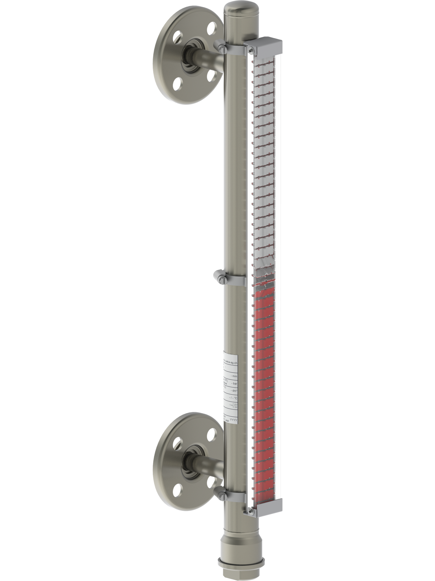 Visuell magnetischer bypass Füllstandsanzeiger mit seitlichen Prozessanschlüssen