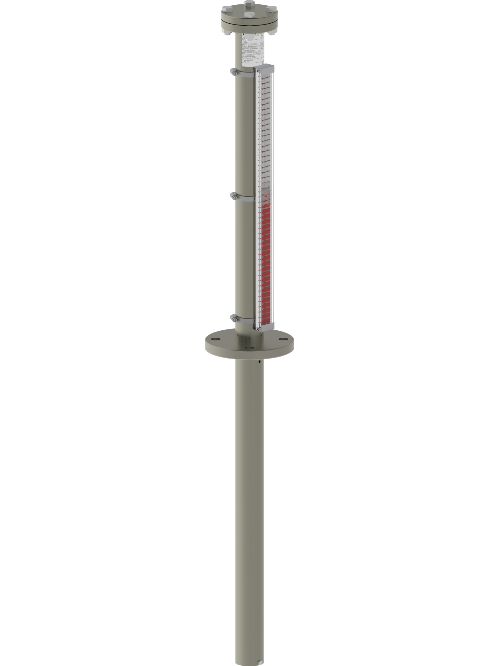 Visual magnetic overtank level indicator
