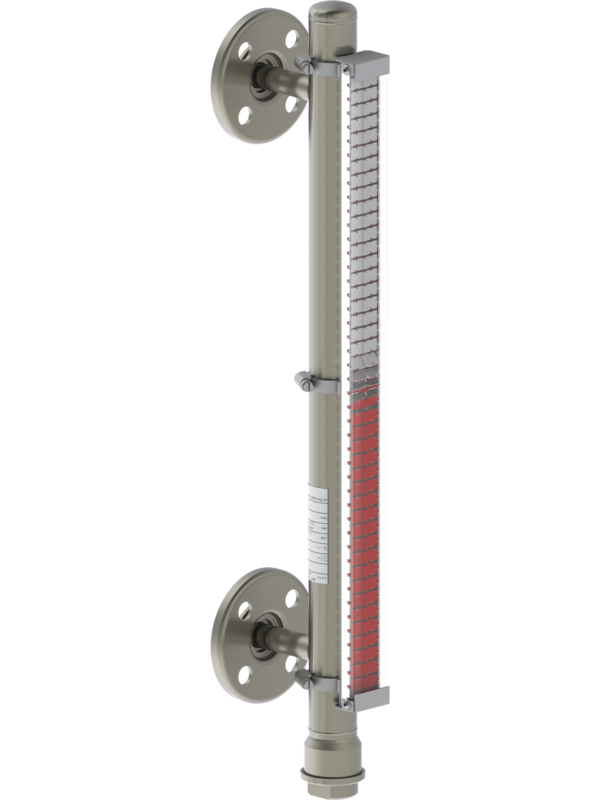Visuell magnetischer bypass Füllstandsanzeiger mit seitlichen Prozessanschlüssen