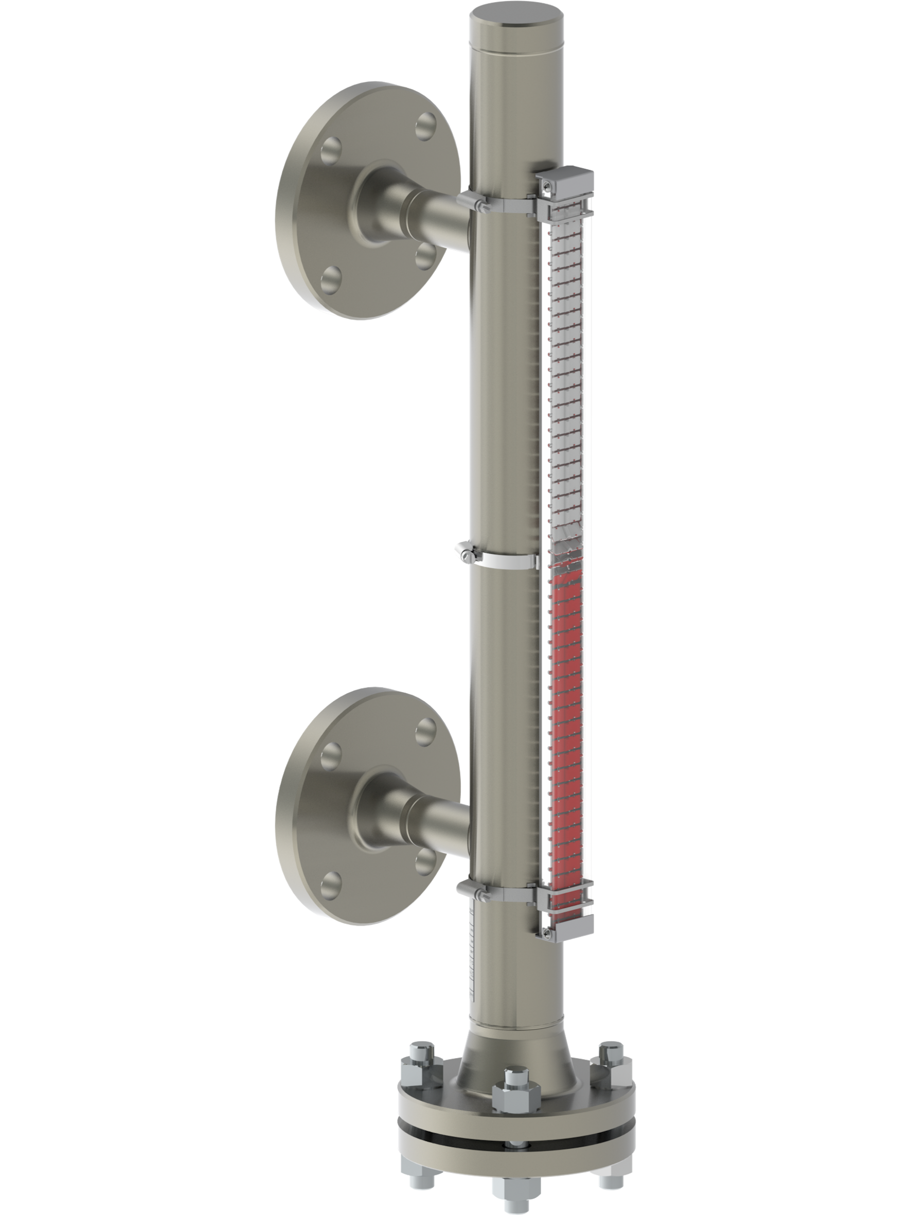 Visuell magnetischer bypass Füllstandsanzeiger mit seitlichen Prozessanschlüssen