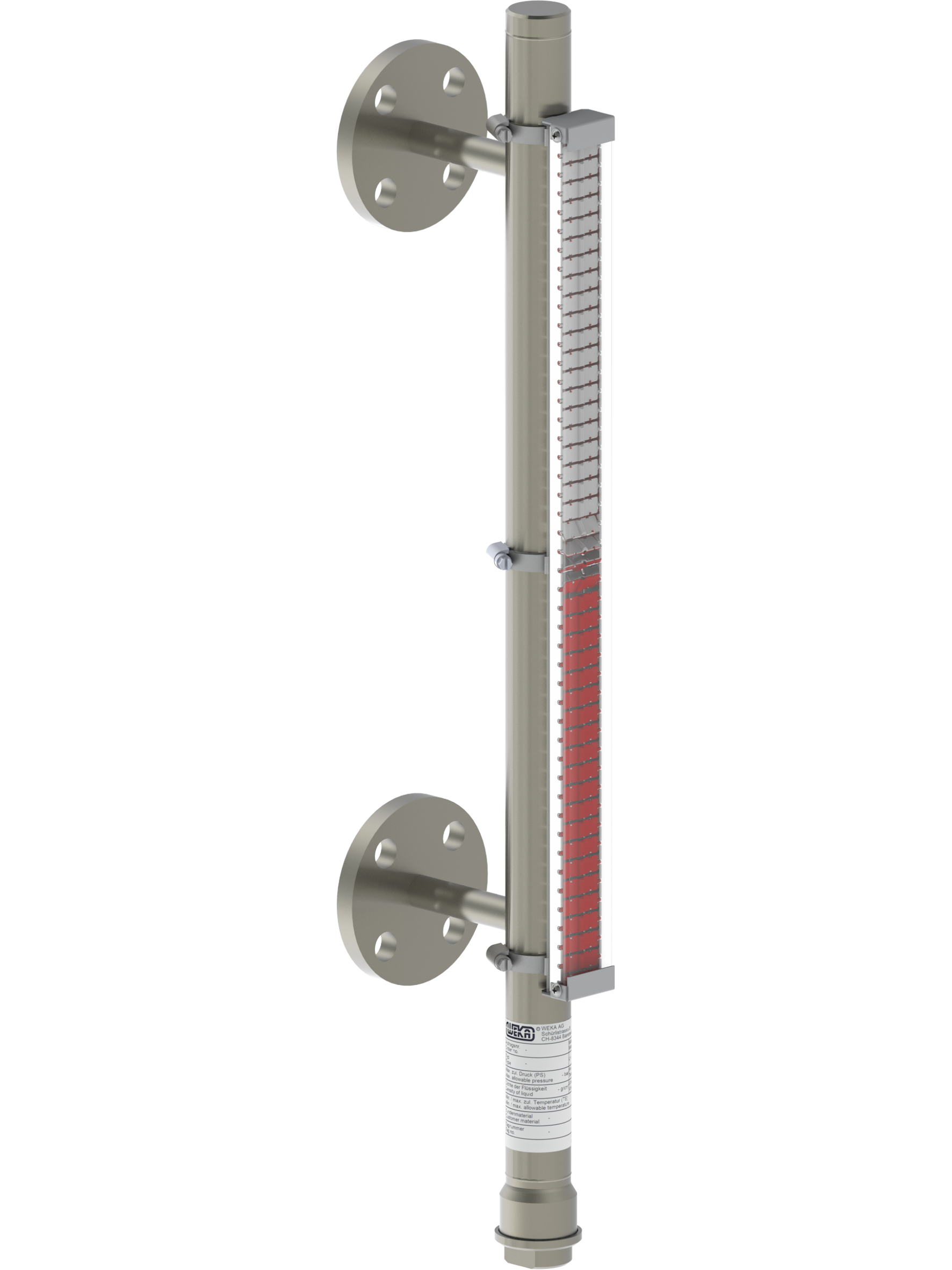 Visuell magnetischer bypass Füllstandsanzeiger mit seitlichen Prozessanschlüssen