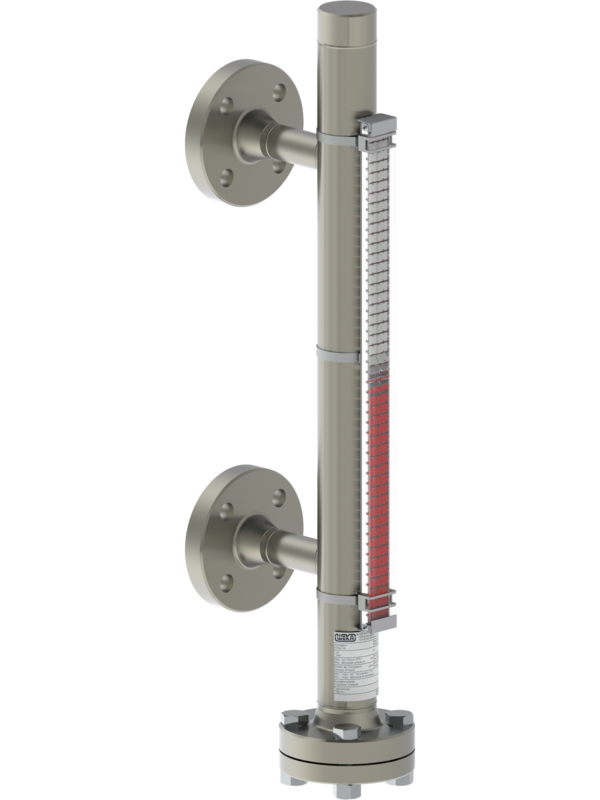 Visuell magnetischer bypass Füllstandsanzeiger mit seitlichen Prozessanschlüssen