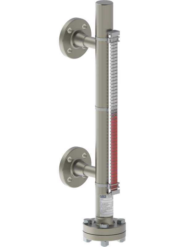Visuell magnetischer bypass Füllstandsanzeiger mit seitlichen Prozessanschlüssen